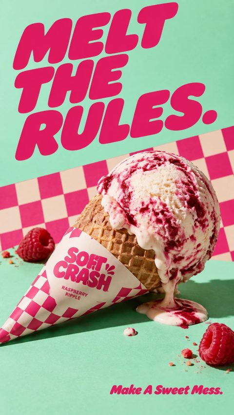 Soft Crash ice cream ad: Melt the rules.